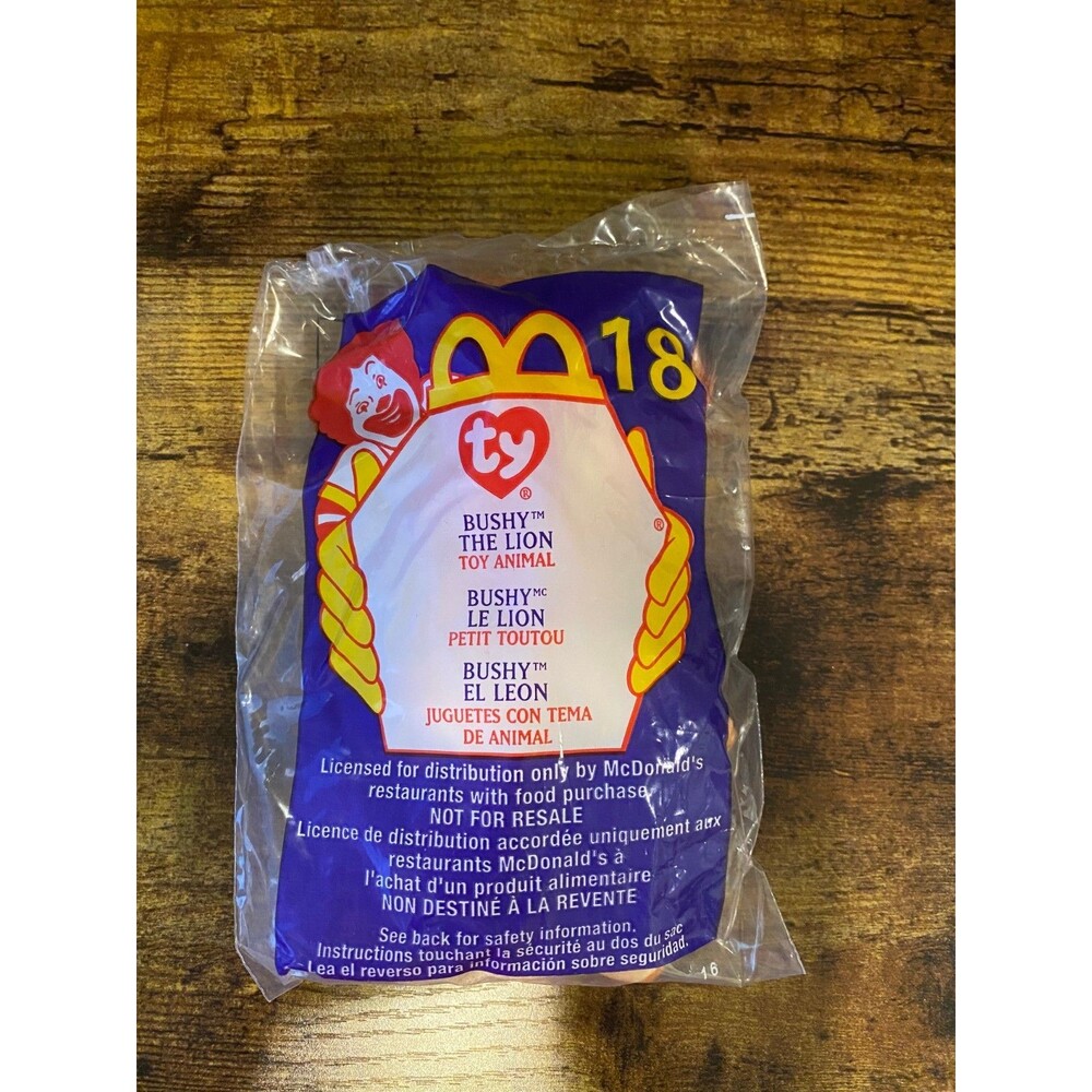 TY McDonald's Teenie Beanie - #18 BUSHY the Lion (2000) (4.5 inch) - New